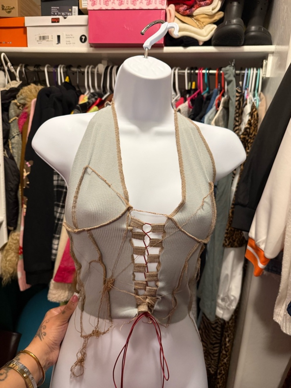 Distressed lace hater top - Picture 7 of 7